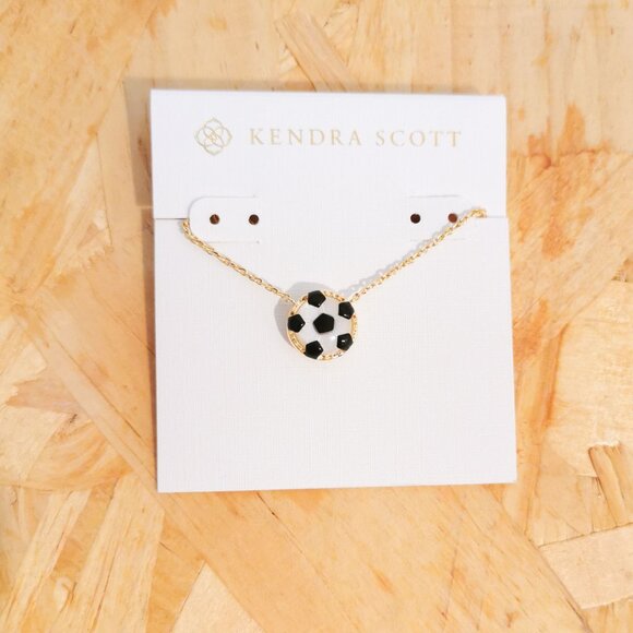 NEW Kendra Scott Soccer Ivory Mother-of-Pearl Short Necklace Gold - Picture 1 of 3